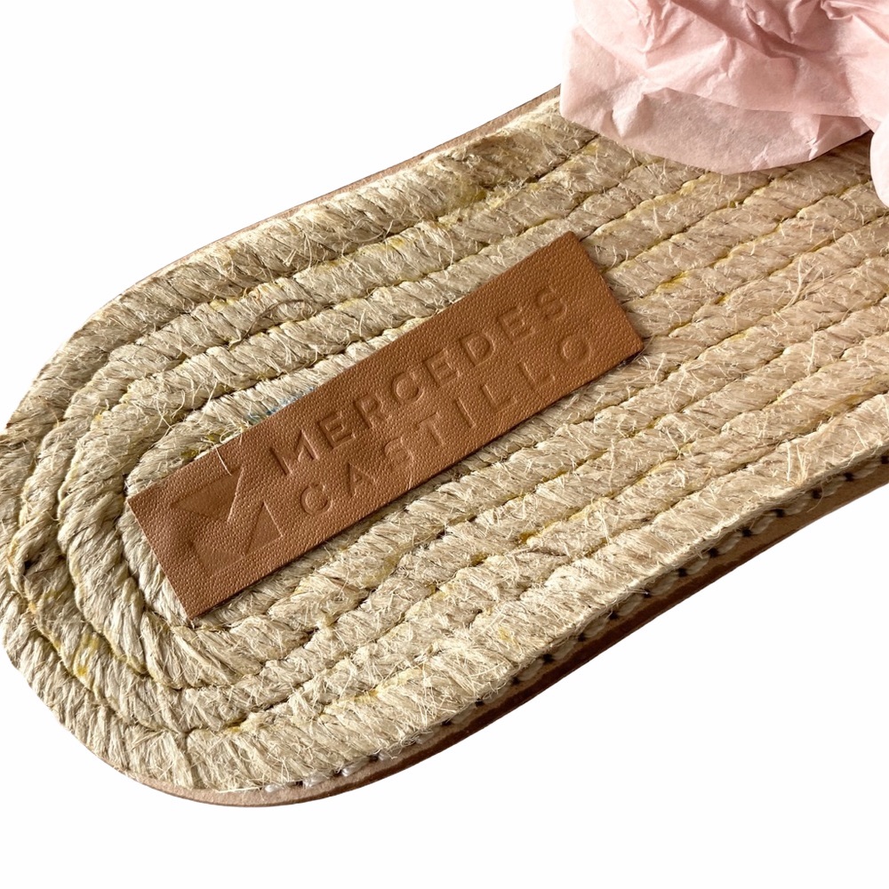 new Mercedes Castillo ✪ Oversized Metal Hardware Sandals Sandal ✪ Natural Suede - Picture 10 of 16